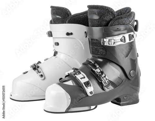 Ski boots Isolated on Transparent or White Background photo