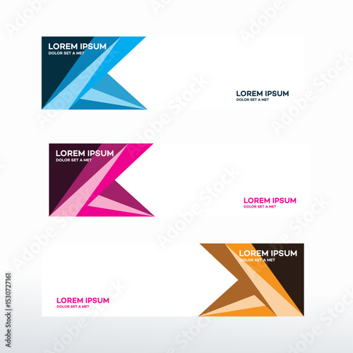 Abstract geometric shapes design templates in various colors.
