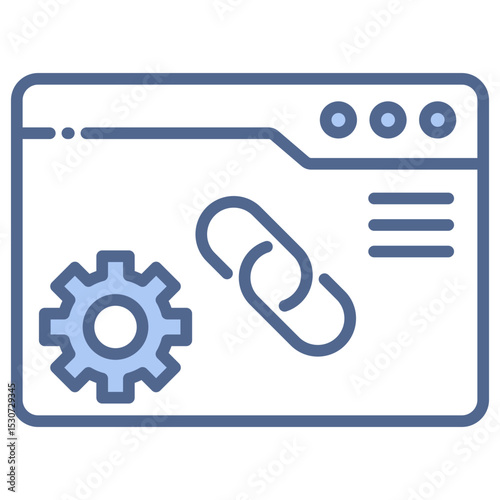 Link Building Blue Icon
