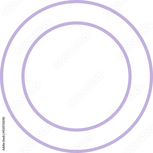 Circle Final State  Thin Outline  Icon