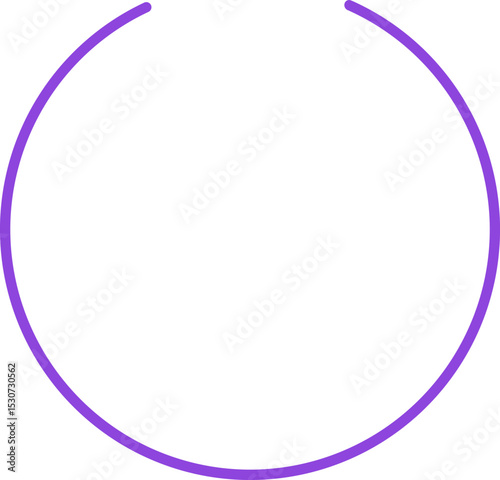 Circle Notch  Thin Filled  Icon