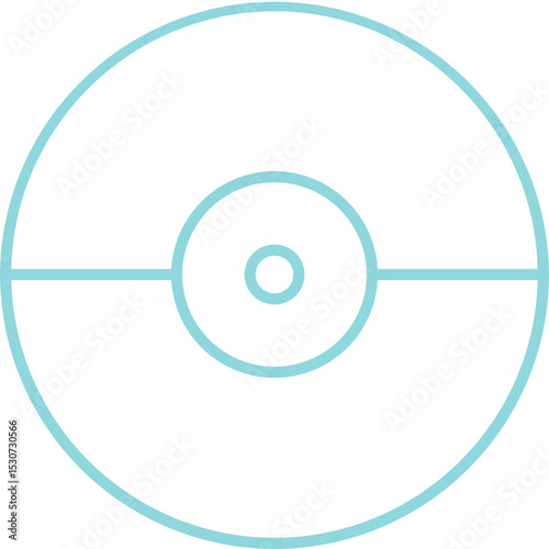 Tableau sur toile Circle Pokeball  Thin Outline  Icon