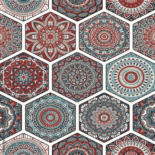 multi colored decorated hand drawn rendered traced embraided ornamental all over base background. repeat pattern geometrical texture border ethnic tribal creative design