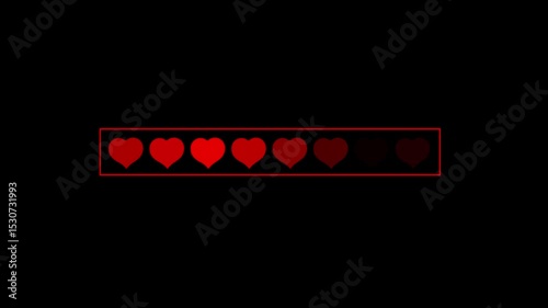 love loading icon valentine animation Loading bar icon and Futuristic progress loading bar on with darkness.