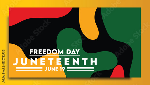 Independence Day Background Design June. Poster or banner with Juneteenth.with space for text June 19. Vector Illustration