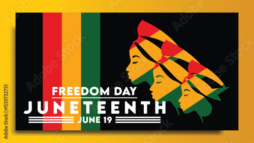 Independence Day Background Design June. Poster or banner with Juneteenth.with space for text June 19. Vector Illustration