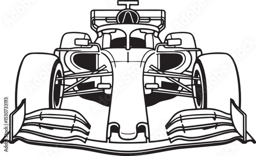 Formula racing car silhouette vector illustration isolated On Transparent Background