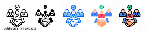Partnership Agreement Icon Multiple Style