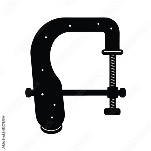 C clamp tool vector silhouette