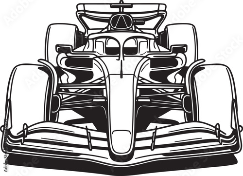 Formula racing car silhouette vector illustration isolated On Transparent Background