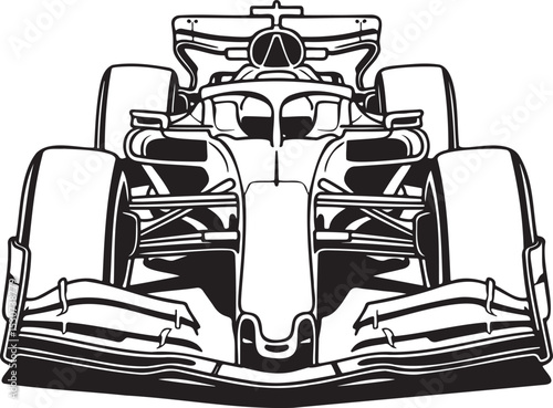 Formula racing car silhouette vector illustration isolated On Transparent Background