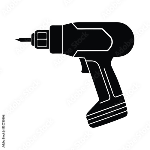 Impact driver tool vector silhouette