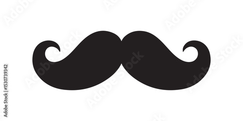 Elegant Black Moustache Vector Illustration for Father's Day and Retro Themed Designs
