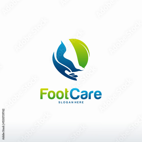 Colorful  design featuring a foot and hand.