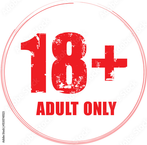 18 sign warning symbol isolated, adults age only, over 18 plus only censored, eighteen age older forbidden adult content