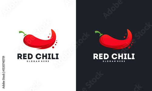 Simple Red chili logo designs concept