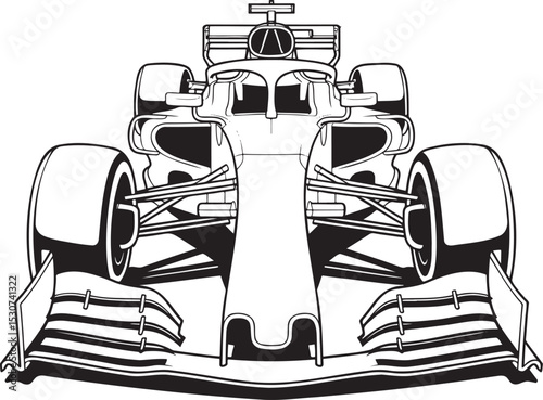 Formula racing car silhouette vector illustration isolated On Transparent Background