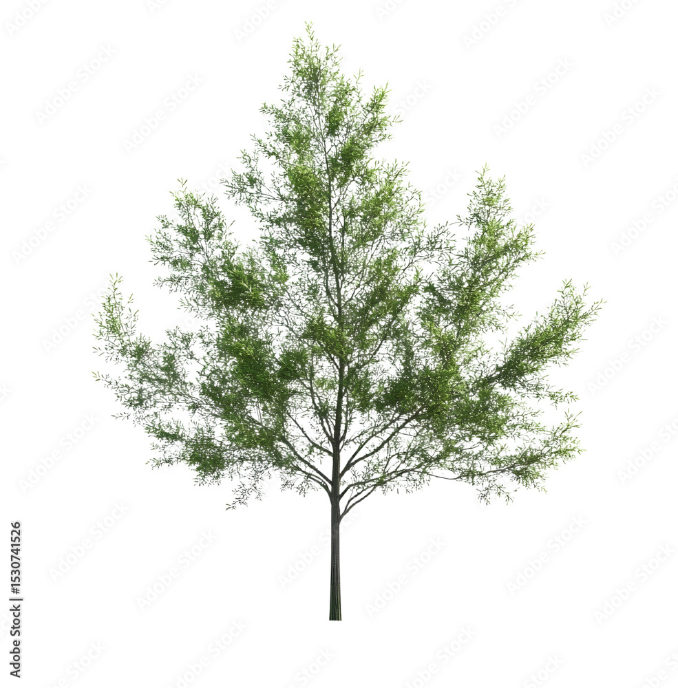 Obraz premium PNG Real green big tree illustration minimalist botanical.
