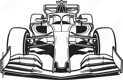 Formula racing car silhouette vector illustration isolated On Transparent Background