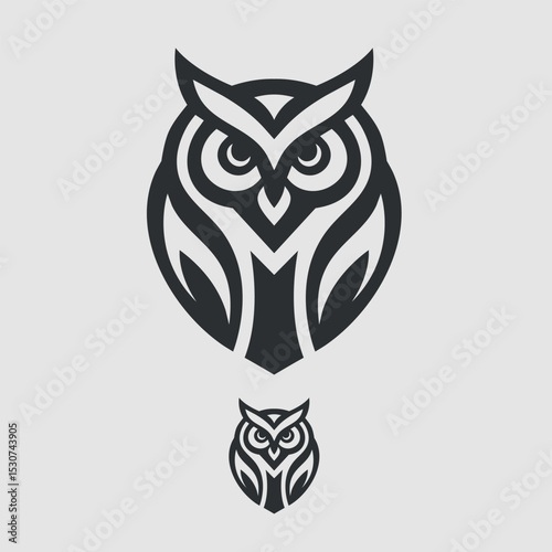 Vector logo of a wise owl, designed in a modern line-art style. The powerful, confident lines create a stylish and memorable brand symbol