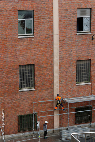 Maintenance works on a building