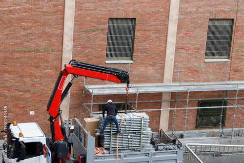 Maintenance works on a building