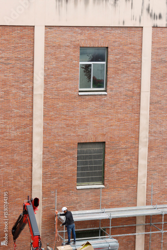 Maintenance works on a building