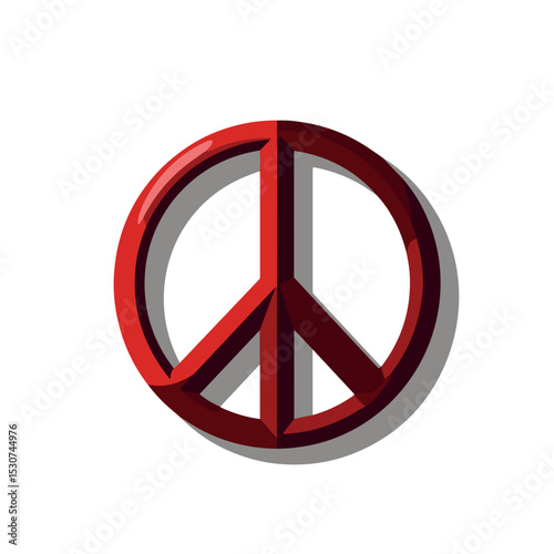 Bold peace symbol illustration in pop art style, evokes remembrance