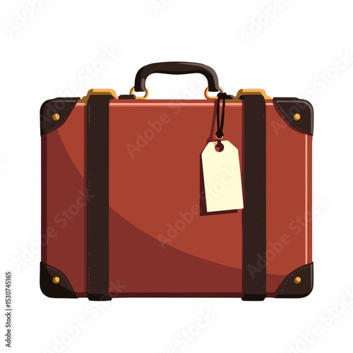 Vintage suitcase illustration with tags, remembrance and history