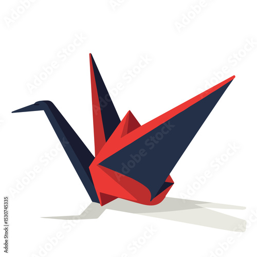 Bold paper crane representing peace in pop art style, remembrance