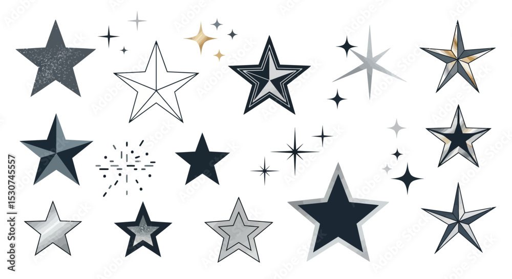 Collection of Elegant Stars Vector Graphics for Design Projects Collection of Elegant Stars Vector Graphics for Design Projects