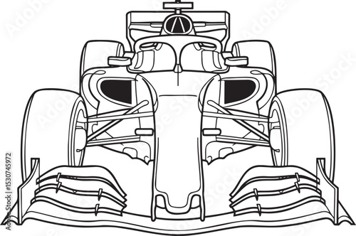 Formula racing car silhouette vector illustration isolated On Transparent Background