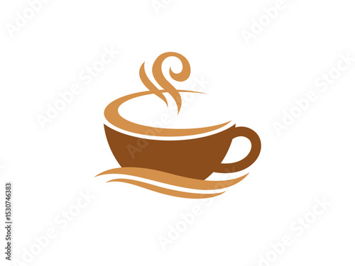 A stylized illustration portrays a steaming coffee bean resting elegantly in a minimalist coffee cup, offering a visual ode to the rich flavor of a beloved beverage.