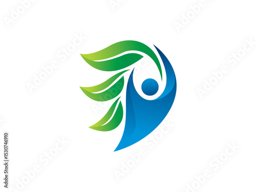 A dynamic illustration where a stylized human form merges with leaves, representing the intrinsic connection between people and the natural world.