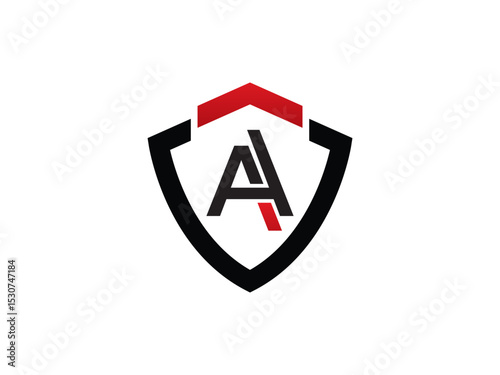 A bold and modern logo featuring a stylized initial "A" enclosed within a shield-like design, and a top arrow, perfect for branding or corporate identity purposes. 