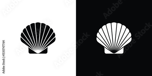 Black and White of a Seashell, Showing Shell Variation in Color Contrast Design
