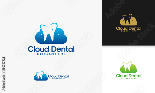 cloud dental logo designs concept