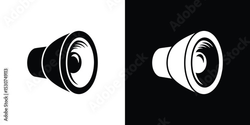 Black and White Speaker Illustration, Audio Equipment, Sound System Icon