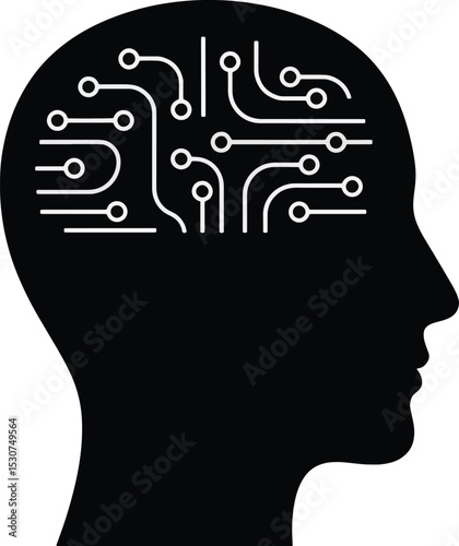 Human Brain Circuitry  Artificial Intelligence and Neural Networks Concept