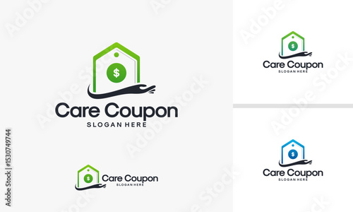 Care coupon logo designs concept