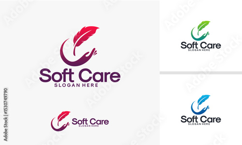 Healthcare logo designs concept, soft care logo