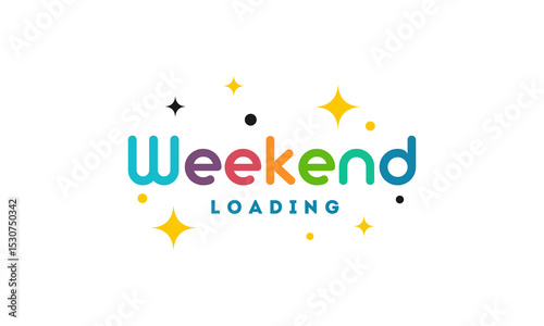 Colorful simple weekend loading banner background