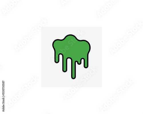 Green Slime icon vector design art illustration.