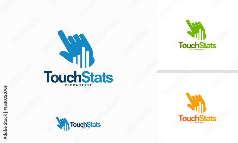 Fototapeta premium Stats chart analysis logo designs template