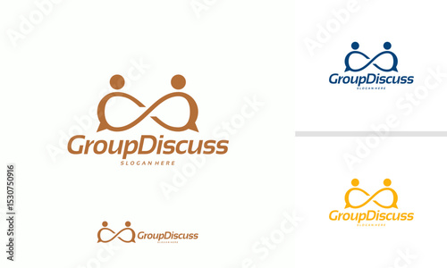 Group discuss logo designs template, community logo