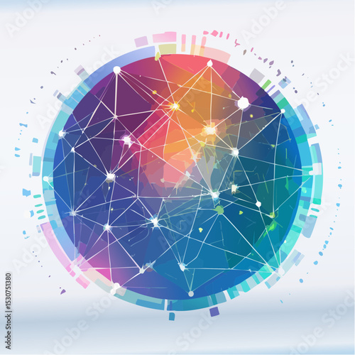Futuristic 3D network showing bright data paths, floating tech nodes, and advanced circuit systems over a deep, digital space-generative AI