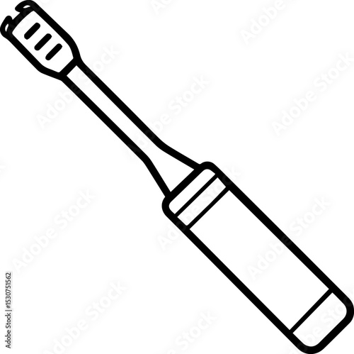 Electric toothbrush outline vector illustration, line art
