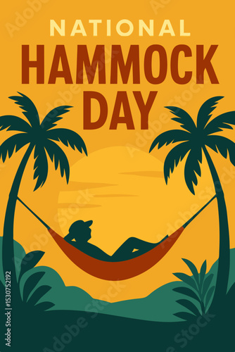 National Hammock Day celebration with tropical landscape 
