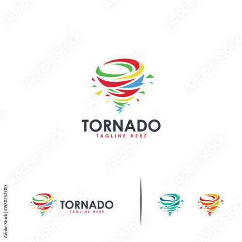 colorful tornado logo designs template