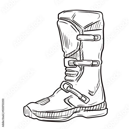 Boots motorbike hand-drawn illustration⁠
